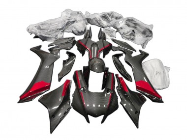 Carenagens Moto Yamaha YZF 1000 R1 2020-2025 - Preto Fibra de Carbono Vermelho