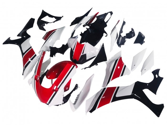 Carenagem Moto Yamaha YZF 1000 R1 2020-2025 - Branco Vermelho Preto Brilhante