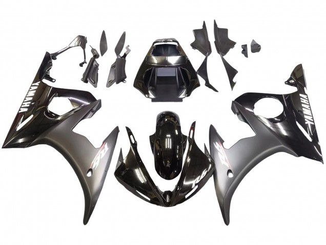 Carenagens Moto Yamaha YZF R6S 2006-2009 - Preto Brilhante Preto Fosco Branco Decalques
