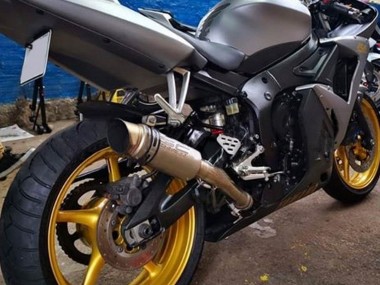 Carenagens Moto Yamaha YZF R6S 2006-2009 - Cinzento Fosco Preto Fosco Ouro Decalques