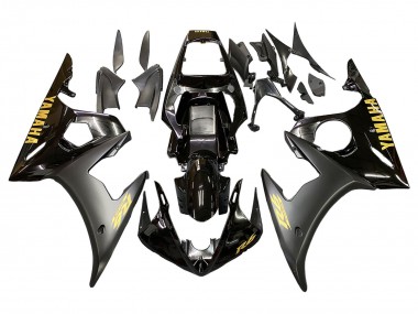 Carenagens Moto Yamaha YZF R6S 2006-2009 - Preto Brilhante Preto Fosco Ouro Decalques