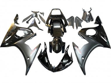 Carenagens Moto Yamaha YZF 600 R6 2005 - Preto Brilhante Preto Fosco Ouro