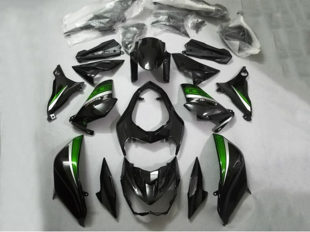 Carenagens Moto Kawasaki Z800 2013-2018 - Preto Brilhante Verde Prata