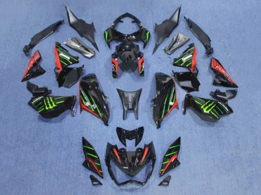 Carenagens Moto Kawasaki Z800 2013-2018 - Preto Vermelho Verde
