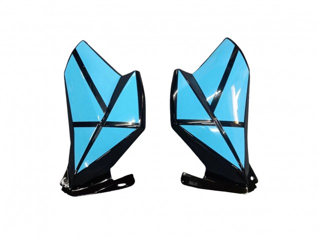 Carenagens Moto Kawasaki Z800 2013-2018 - Azul Claro Preto Brilhante