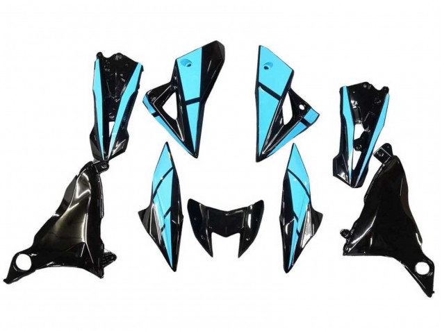 Carenagens Moto Kawasaki Z800 2013-2018 - Azul Claro Preto Brilhante