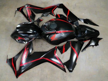 Carenagens Moto Honda CBR650R 2019-2020 - Preto Brilhante Vermelho Listra
