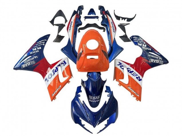 Carenagens Moto Honda CBR125R 2002-2006 - Laranja Branco Vermelho Azul Repsol