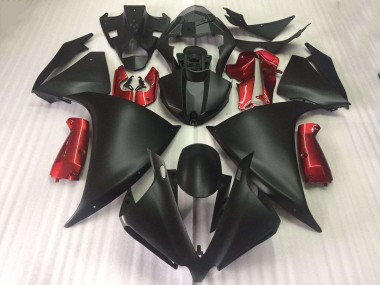 Carenagens Moto Yamaha YZF R1 2012-2014 - Preto Fosco Vermelho Brilhante