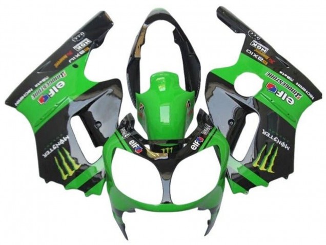 Carenagens Moto Kawasaki ZX12R 2000-2001 - Verde Preto Amarelo Elf Monstro