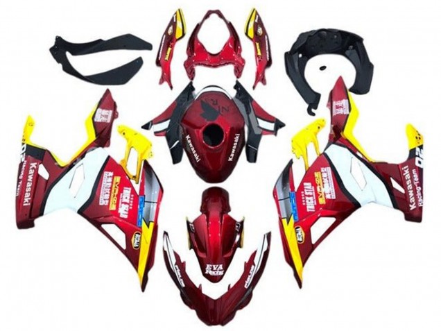 Carenagens Moto Kawasaki Ninja 400 2018-2024 - Vermelho Amarelo Branco Azul Eva Corrida