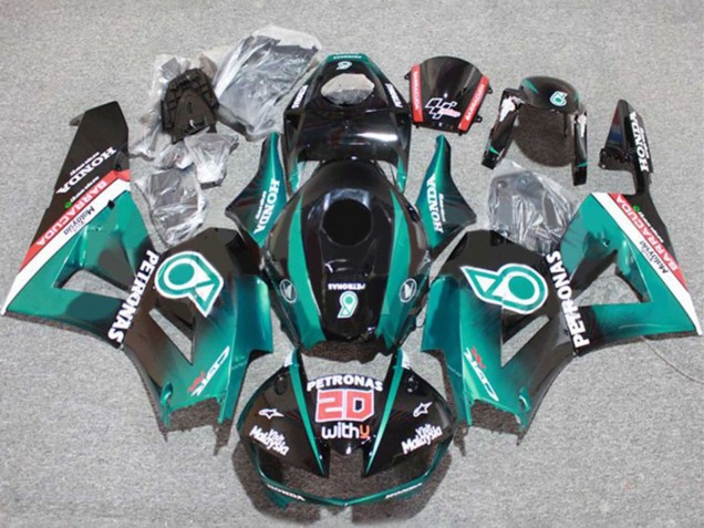 Carenagens Moto Honda CBR600RR 2013-2023 - Azul Petróleo Preto Brilhante Petronas 20