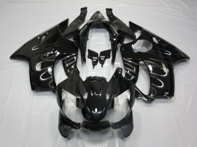 Carenagens Moto Honda CBR600 F4i 2004-2007 - Preto Brilhante Branco Chama