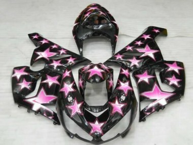 Carenagens Moto Kawasaki ZX6R 2005-2006 - Preto Rosa Estrela