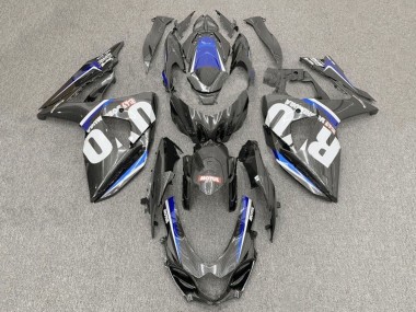 Carenagens Moto Suzuki GSXR1000 2017-2024 - Falso Fibra de Carbono Branco Azul