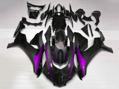 Carenagens Moto Yamaha YZF 1000 R1 2020-2025 - Falso Fibra de Carbono Roxo Listra
