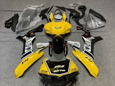 Carenagens Moto Yamaha YZF 1000 R1 2020-2025 - Amarelo Branco Preto Brilhante GYTR