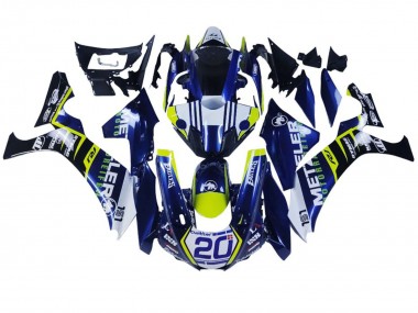 Carenagens Moto Yamaha YZF 1000 R1 2020-2025 - Branco Azul Amarelo Preto