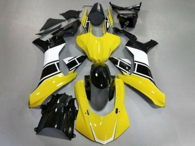 Carenagens Moto Yamaha YZF 1000 R1 2020-2025 - Amarelo Branco Preto Brilhante