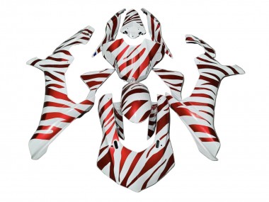 Carenagens Moto Yamaha YZF 1000 R1 2020-2025 - Branco Vermelho Zebra