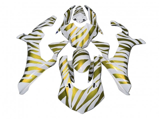 Carenagens Moto Yamaha YZF 1000 R1 2020-2025 - Branco Ouro Zebra