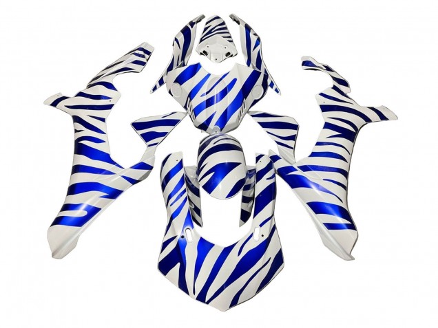 Carenagens Moto Yamaha YZF 1000 R1 2020-2025 - Branco Azul Zebra