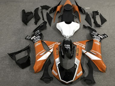 Carenagens Moto Yamaha YZF 1000 R1 2020-2025 - Laranja Branco Preto Brilhante Sam