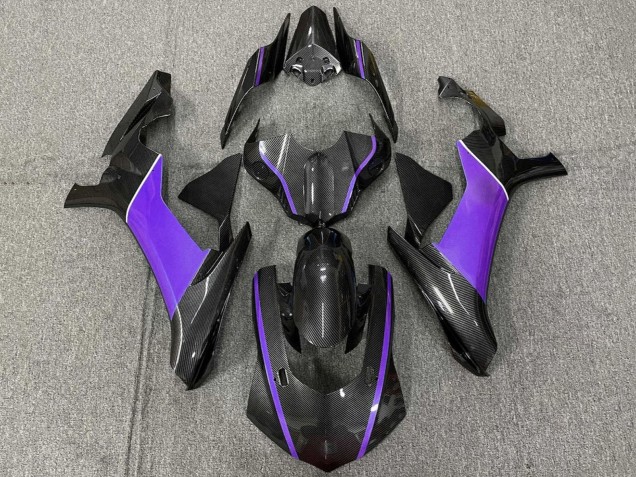 Carenagens Moto Yamaha YZF 1000 R1 2020-2025 - Falso Fibra de Carbono Roxo
