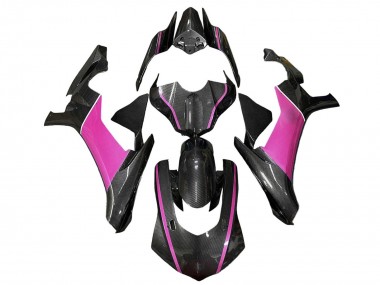 Carenagens Moto Yamaha YZF 1000 R1 2020-2025 - Falso Fibra de Carbono Rosa