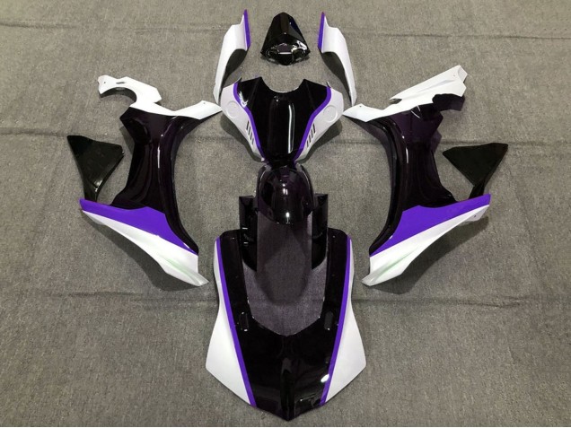 Carenagens Moto Yamaha YZF 1000 R1 2020-2025 - Branco Roxo Preto Brilhante