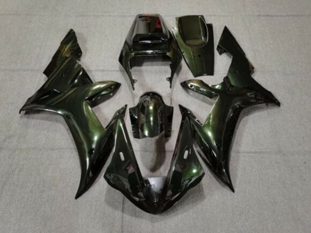 Carenagens Moto Yamaha YZF 1000 R1 2002-2003 - Verde Escuro Camaleão