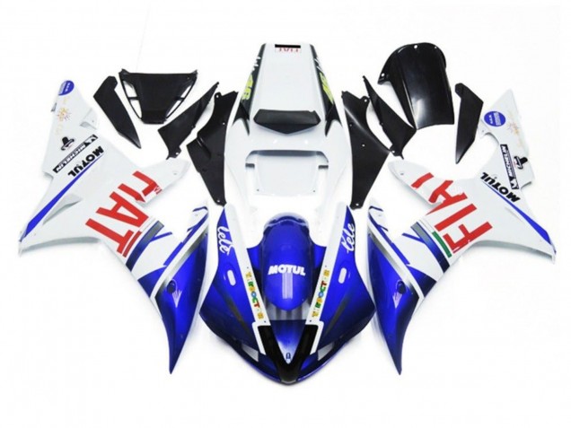 Carenagens Moto Yamaha YZF 1000 R1 2002-2003 - Branco Azul Vermelho Fiat Motul