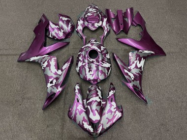 Carenagens Moto Yamaha YZF 1000 R1 2004-2006 - Roxo Claro Branco Cinzento Camouflage