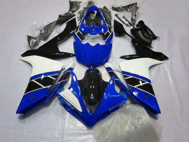Carenagem Moto Yamaha YZF 1000 R1 2007-2008 - Azul Branco Preto