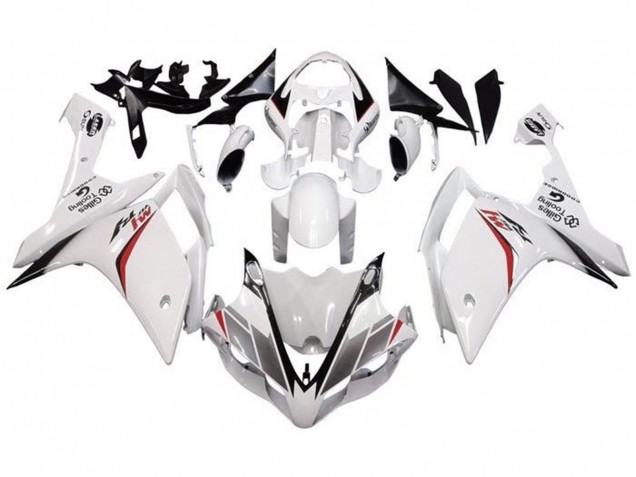 Carenagem Moto Yamaha YZF 1000 R1 2007-2008 - Branco Vermelho Preto Listra