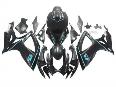 Carenagens Moto Suzuki GSXR 600 / GSXR 750 2006-2007 - Preto Fosco Turquoise Azul