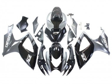 Carenagens Moto Suzuki GSXR 600 / GSXR 750 2006-2007 - Prata Preto Brilhante Branco