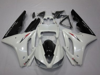 Carenagem Moto Triumph Daytona 675 Triple 2009-2012 - Branco Preto Brilhante