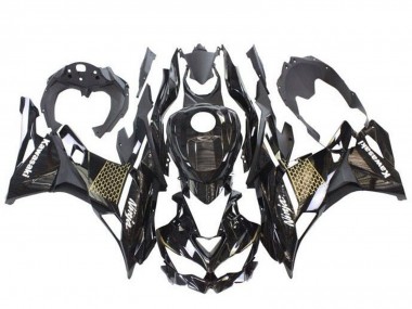 Carenagens Moto Kawasaki ZX4R ZX-4RR 2019-2025 - Preto Brilhante Branco Ouro