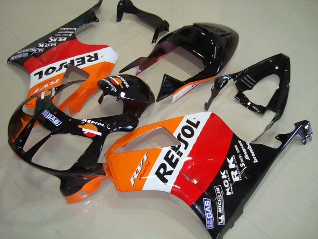 Carenagens Moto Honda VTR1000 2000-2006 - Laranja Branco Vermelho Preto Brilhante Repsol