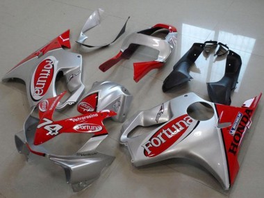 Carenagens Moto Honda VTR1000 2000-2006 - Prata Vermelho Fortuna 74