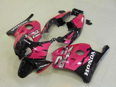 Carenagens Moto Honda CBR250RR MC22 1990-1998 - Rosa Preto Brilhante