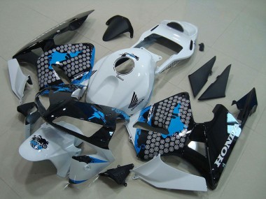 Carenagem Moto Honda CBR600RR 2003-2004 - Branco Azul Preto Brilhante