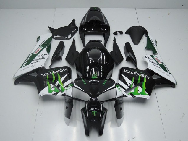Carenagem Moto Honda CBR600RR 2005-2006 - Preto Brilhante Branco Verde Monstro