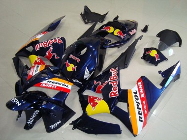 Carenagens Moto Honda CBR600RR 2005-2006 - Azul Escuro Laranja Red Bull Repsol