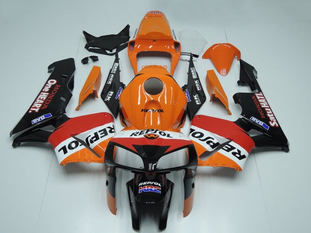Carenagem Moto Honda CBR600RR 2005-2006 - Preto Laranja Branco Vermelho Repsol