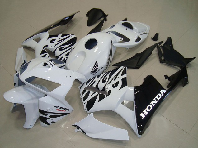 Carenagens Moto Honda CBR600RR 2005-2006 - Branco Preto Chama