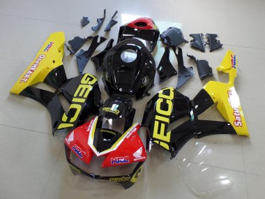 Carenagens Moto Honda CBR600RR 2013-2023 - Amarelo Vermelho Preto Brilhante Geico