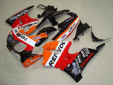 Carenagens Moto Honda CBR900RR 893 1994-1995 - Laranja Branco Vermelho Preto Brilhante HRC Repsol