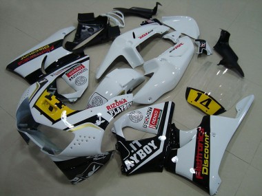 Carenagens Moto Honda CBR900RR 919 1998-1999 - Branco Amarelo Preto Brilhante Playboy 14